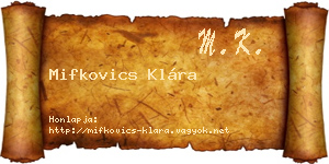 Mifkovics Klára névjegykártya